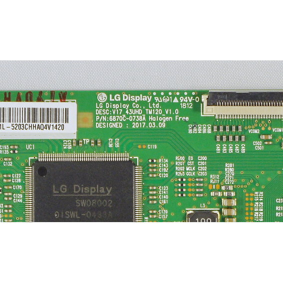 T-CON 6870C-0738A V17 43UHD TM120 V1.0